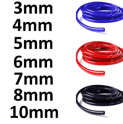 Silicone Vacuum Hose Pipe Water Air Dump Valve Turbo Boost Line Tube Blue Red • £4.22