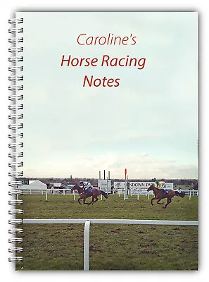 A5 Personalised Horse Racing Notebook Pad 100 Lined Blank Page Dad Grandad Gift  • £9.55