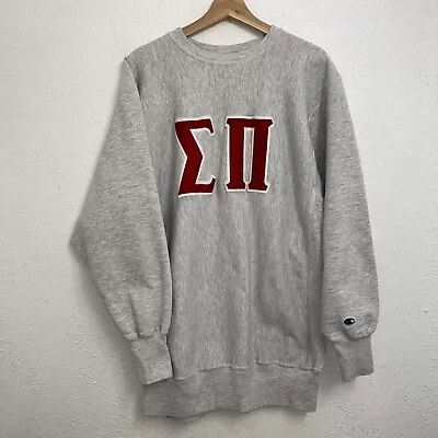 $54.88 • Buy Vintage Champion Reverse Weave Gray Sweat Shirt Sigma Pi 90’s Size XL