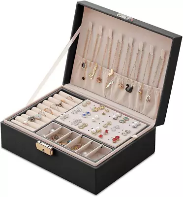 Jewellery BoxTravel Jewellery CaseJewellery Box Organiser For Women Girls2 La • $53.41