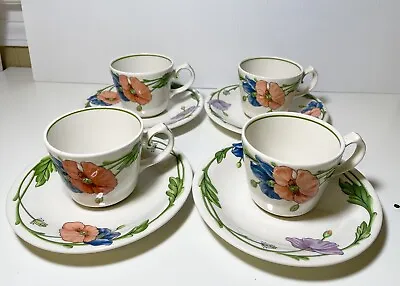 Villeroy & Boch Amapola Demitasse Cup & Saucer(s) Set Of 4 • $34