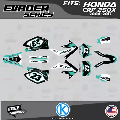 Graphics Kit For HONDA CRF250X (2004-2017) CRF 250X Evader Series - Teal • $137.99