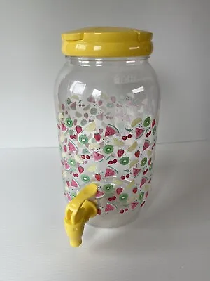 3.75 Litre Drink Dispenser With Tap Lid Beverage Cocktail Juice Jar BBQ Plastic • £7.99