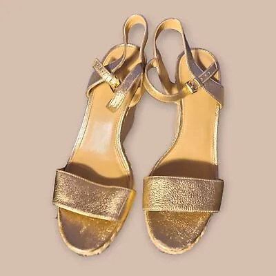 Michael Kors Sandals Size 9 Women's Heels Gold Beach Beige Tan • $25