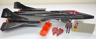 1986 G.I. JOE Cobra Night Raven W/ Strato Viper & File Card Black Jet Pilot S3P • $110