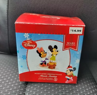 Dept 56 Disney Minnie Sewing Figurine Mickey's Merry Christmas Village Figure ! • $39.95