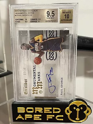 2015-16 Panini Excalibur Monumental Marks Paul George /35 BGS 9.5 / 10 #5 Auto • $1250