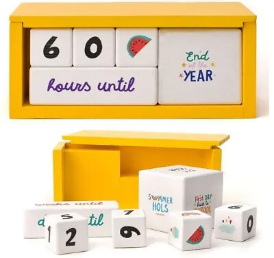 £8.95 • Buy Cheerful Desk School/Teacher Calendar Blocks, Countdown To Holidays