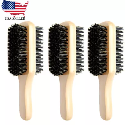 2-3 Bristle Hair Brush - Double Sided Soft And Hard Pocket Comb For Men US • $10.99