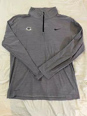 Green Bay Packers Nike 1/4 Zip Pullover Gray Large • $50