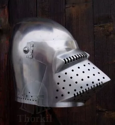 18 Gauge Steel Medieval Hundsgugel Bascinet Helmet • $137.26