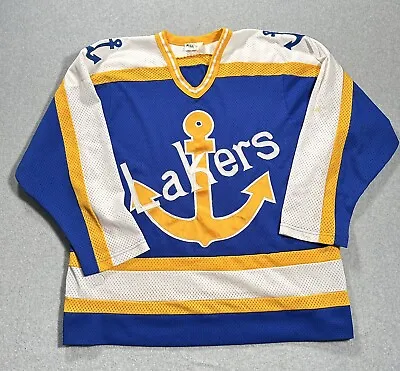 Lake Superior State Lakers Michigan Hockey Jersey Koronis Sports Sz Large White • $89.99