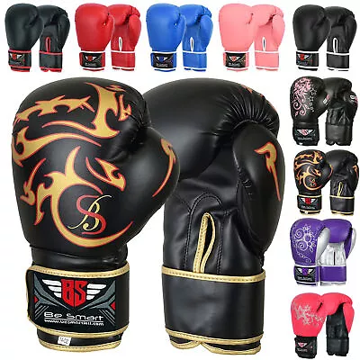 Pro Leather Boxing Gloves MMA Sparring Punch Bag Muay Thai Training Gloves • $29.56