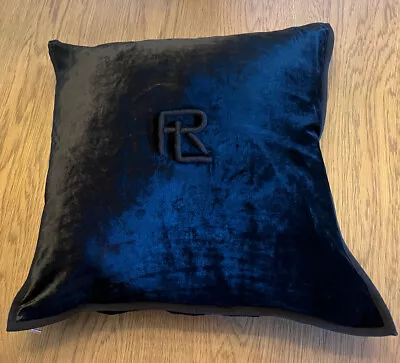 Ralph Lauren RL Monogram Black Velvet Pillow 20 X 20 • $150