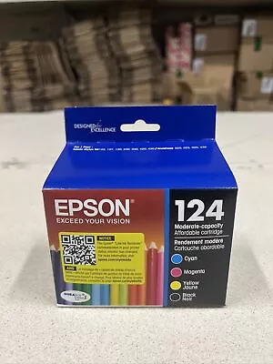 4PK Epson T124120-BCS Moderate-Capacity Ink Cartridges EXP: 04/2026 • $29.99