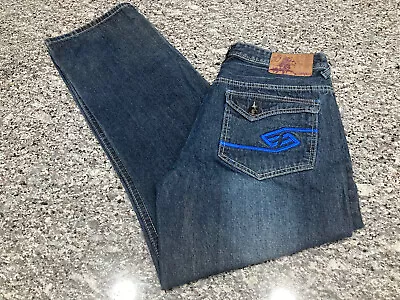 Vintage ENYCE Sean Combs Co Mens Size 34x32 Jeans Embroidered Blue Denim • $18.99