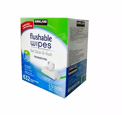 632 Kirkland Signature Moist Flushable Wipe 600 Wipes  + 2x16ct Travel Packs NEW • $52.68