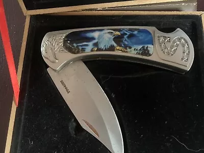 American Bald Eagle And Lightning Knife In Display Case Free Postage • $80