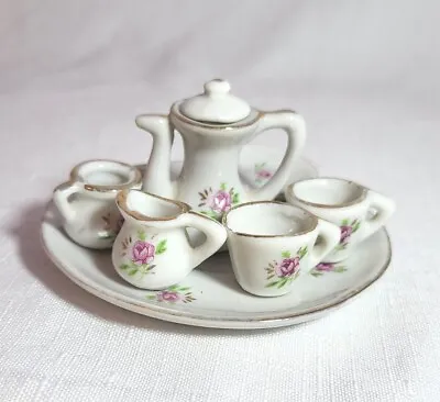 Miniature Porcelain Tea Set Pink Floral • $4