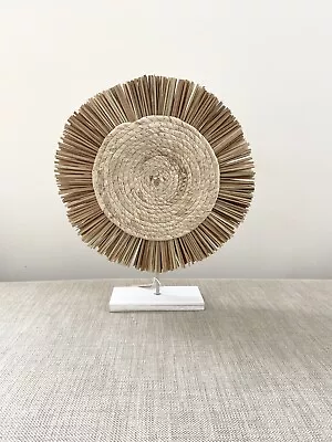£29 • Buy NEXT Woven Raffia Effect Circular Sculpture/home Office Natural Ornament Figure