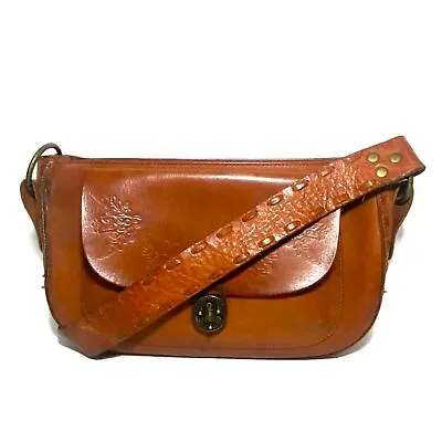 El Portal Vintage Leather Tooled Cognac Purse  • $100