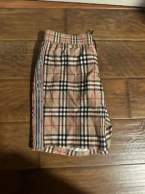 Burberry Men Guildes Vintage Check Swim Shorts Trunks Beige Camel Size Small • $200