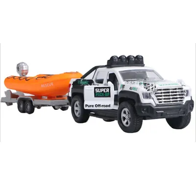 Pickup Truck Trailer Speed Boat Toys Playset Diecast Toy Vehicle Toys For Kids • $43.05