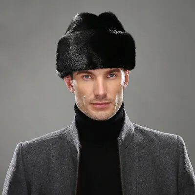  Winter Men's 100% Real Genuine Mink Fur Warm Hat French Cap Bataclave • $74.20