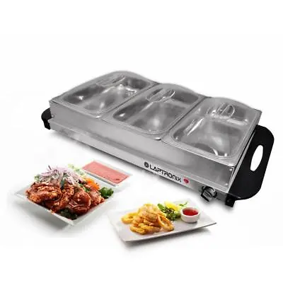 £29.99 • Buy GRADE B - Food Warmer Buffet Server Hot Plate 3 Tray Adjustable Temperature 200W