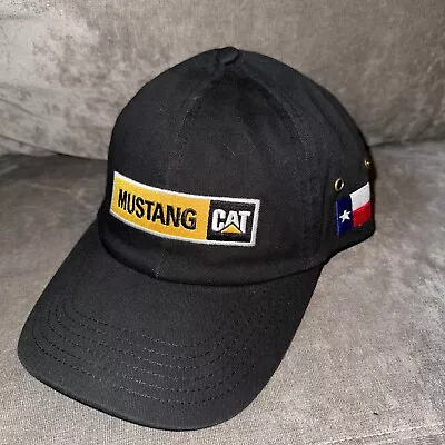 CAT Caterpillar Mustang Cat American Flag Texas Flag Trucker Hat  Hat Cap • $19.99