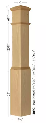 4092 Red Oak Stair Box Newel Post Amish Made • $275