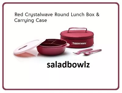 TUPPERWARE New CRYSTALWAVE LUNCH SET Insulated Carrier Divided Dish Cutlery • $20