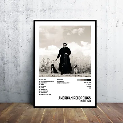 American Recordings Johnny Cash Album Poster Custom Canvas Print Music Poster • $15.29