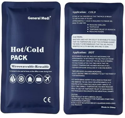 Reusable Hot Cold Ice Gel Pack Pad Back Pain Relief Muscle Injuries Migraine UK • £4.49