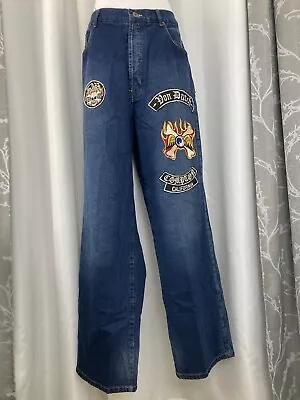 NWT Von Dutch Greaser Sk8er Wide Leg Jeans W/ Compton Patches Men Size 38 • $250