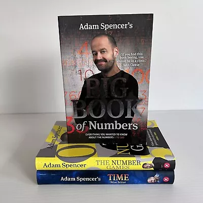 Adam Spencer's Time Machine Number Games Book X3 Numbers Puzzles Trivia Maths • $34.90