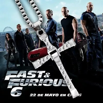 Fast And Furious Movie Dominic Toretto's Cross CZ Necklace (Pendant + Chain) • $13.49