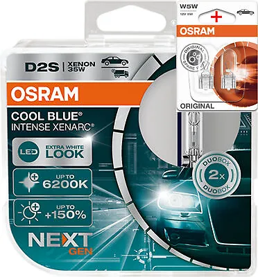 Osram D2S 12V+24V 35W XENARC COOL BLUE INTENSE NextGen. 6200K +150% 2pcs +W5W OL • $96.74
