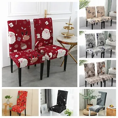 Stretch Dining Chair Covers Slipcover Spandex Christmas Cover 4 6 8PCs Removable • $38.99