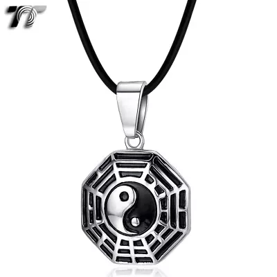 TT Silver Stainless Steel Ying&Yang Pendant Necklace (NP292S) • $26.99