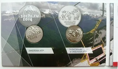Russia 4 X 25 Roubles Sochi Olympics Coins Set In Album • $14.99