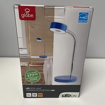 Globe Electric 12645 Energy Star Integrated LED Desk Lamp Retro Blue Chrome • $14.99