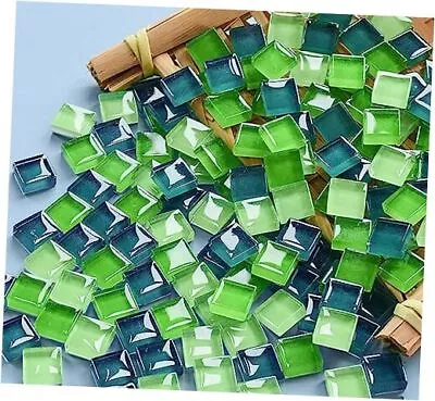 Mosaic Tiles 225 Pieces / 200 G Pack Of Crystal Glass Mosaic Mosaic 1x1cm Green • $21.14