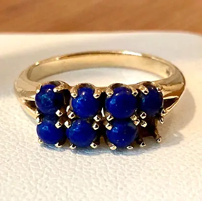 Vintage 14k Yellow Gold Blue Lapis Lazuli Ring; Size 6.5 • $215