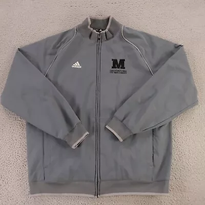 Michigan State Spartans Jacket Mens Large Gray Full Zip Adidas Logo Football • $17.83