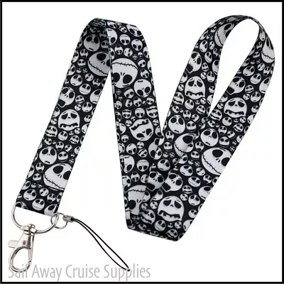 Jack Skellington  LANYARD.  Key ID Card Holder. WorkTravelCruise.  MINI SKULLS • $9.95