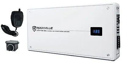 Rockville KRYPTON S6 Marine/Boat 2600 Watt 6 Channel Amplifier + PA Microphone • $181.94