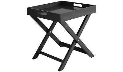 Habitat Oken Folding Side Table - Black • £29.99