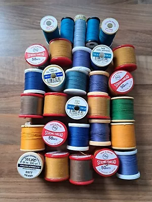 30 Assorted Vintage New Cotton Thread Reels Sylko Coats Lustre Etc • £18.99