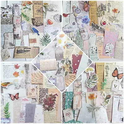 £1.60 • Buy 30 X Scrapbooking Paper + Stickers, Random,Vintage Style, Junk Journal Ephemera,